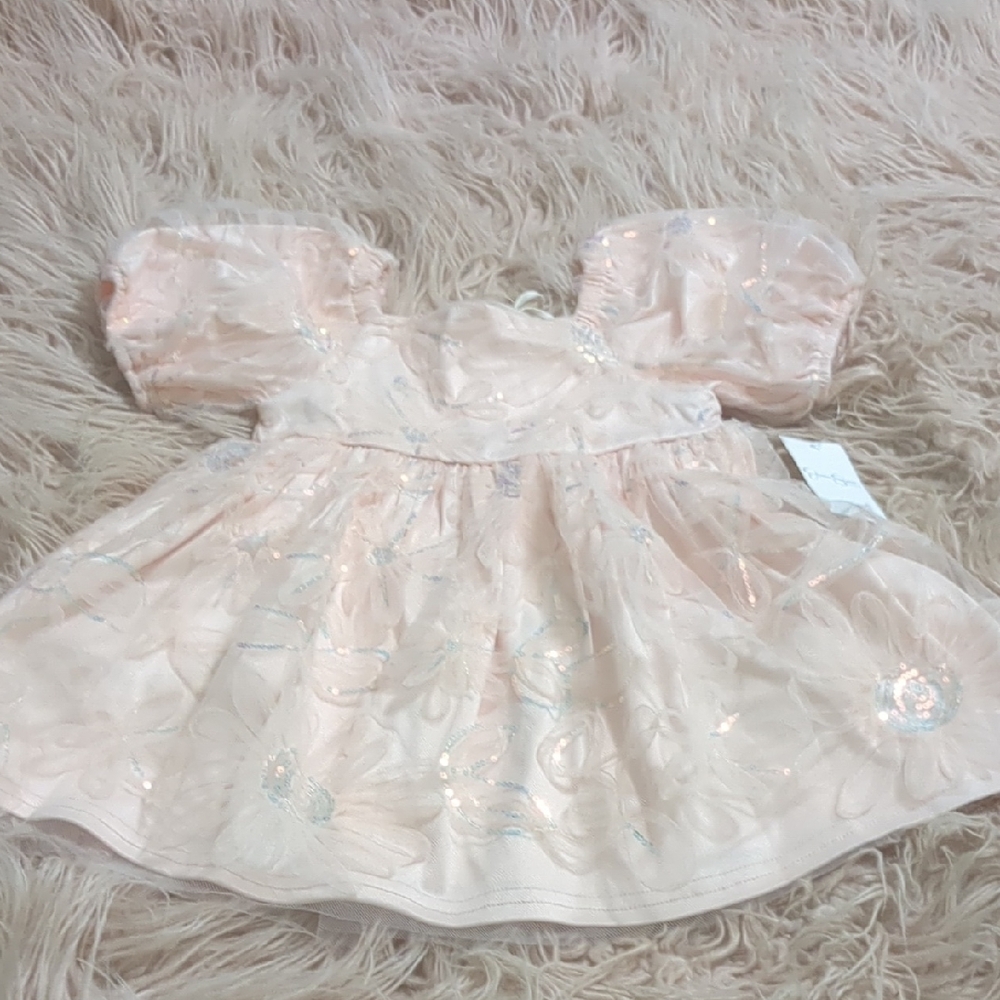 Adorable Pink Baby Dress with Floral Design